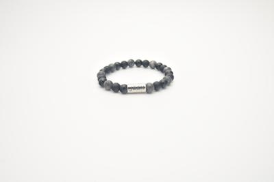 JOSH Heren Armband met Natuursteen Mix Black | 09313-BRA