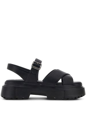 Hogan sandales à brides croisées - Noir