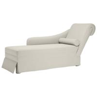 Chaise longue met bolster en rechterarmleuning fluweel crème