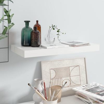 Wandschap zwevend 50x23x3,8 cm MDF hoogglans wit