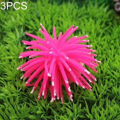 3 STKS aquarium artikelen decoratie TPR simulatie zee-egels bal koraal met punt grootte: S diameter: 7cm (roze)