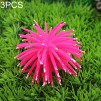 3 STKS aquarium artikelen decoratie TPR simulatie zee-egels bal koraal met punt grootte: S diameter: 7cm (roze)