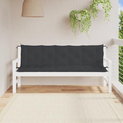 VidaXL Tuinbankkussens 2 st 180x50x7 cm oxford stof zwart