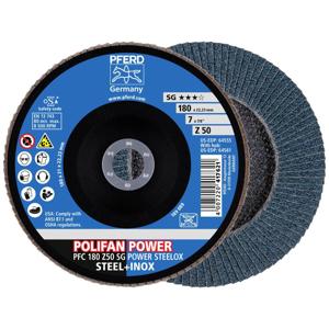 PFERD 67785186 PFC 180 Z50 SG POWER STEELOX Lamellenschuurschijf Diameter 180 mm Boordiameter 22.23 mm RVS, Staal 10 stuk(s)