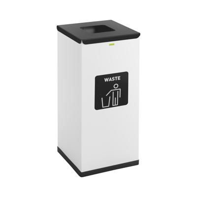 Afvalbak - 60 L - wit - restafvallabel