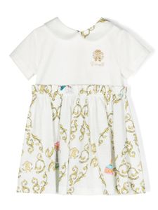 Roberto Cavalli Junior robe en coton à logo brodé - Blanc