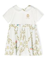 Roberto Cavalli Junior robe en coton à logo brodé - Blanc