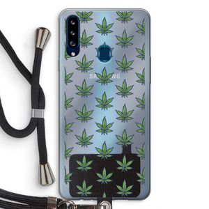 Weed: Samsung Galaxy A20s Transparant Hoesje met koord
