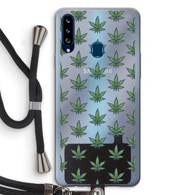 Weed: Samsung Galaxy A20s Transparant Hoesje met koord