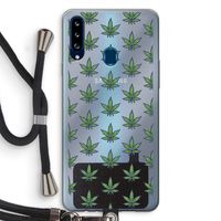 Weed: Samsung Galaxy A20s Transparant Hoesje met koord