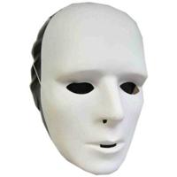 Grimeer masker - Set van 8x stuks - wit - van kunststof - met elastiekje - volwassenen