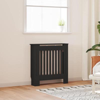 Radiatorafdekking 2 pcs Zwart 78 x 19 x 81.5 cm Bewerkt hout