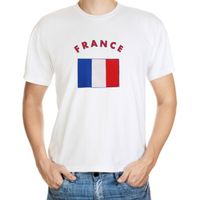 Wit t-shirt Frankrijk heren 2XL  -
