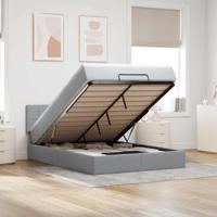 Ottoman bed met matras 140x200cm stof lichtgrijs