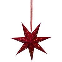 Verlichte kerstster - rood - D38 m - papier - LED - warm wit - steady light - timer - binnen