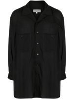 Yohji Yamamoto chemise boutonnée à col cranté - Noir