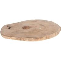 Woondecoratie teak houten boomschijf - 23 x 2 cm - Woondecoratie - Boomschijven - kaarsenbord