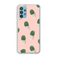 Cactusprint roze: Samsung Galaxy A32 4G Transparant Hoesje