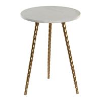 Item Int. Bijzettafel - 36 cm - marmeren blad - aluminium onderstel - goud / wit