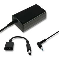 Qoltec 51728 Stroomadapter voor HP | 65W | 19V | 3.33A | 4.5 * 3.0 + pin | adapter 4.5 * 3.0 + pin / 7.4 * 5.0 + pin | Stroomkabel