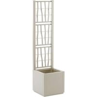 Bloembak - ETHICA - Krijt - Vierkant met trellis - 38 L - STEFANPLAST
