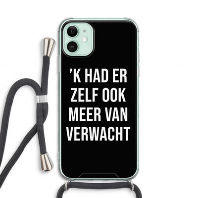Meer verwacht - Zwart: iPhone 11 Transparant Hoesje met koord