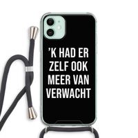 Meer verwacht - Zwart: iPhone 11 Transparant Hoesje met koord
