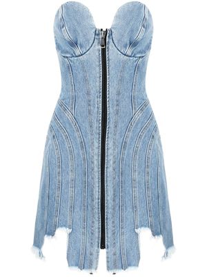 Natasha Zinko robe courte à ourlet asymétrique - Bleu