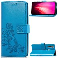 Voor Xiaomi Redmi Note 8 4-blad clasp reliëf gesp mobiele telefoon bescherming lederen draagtas met Lanyard & Card slot & portemonnee & beugel functi