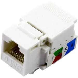 TRU COMPONENTS RJ45-koppeling, Cat. 6 93038C373 Koppeling, recht Aantal polen (sensoren) 8 Wit 1 stuk(s)