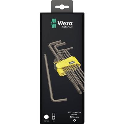 Wera 950/13 Hex-Plus Imperial 1 Inbus Haakse schroevendraaierset 3/8 inch, 5/16 inch, 1/16 inch, 1/4 inch, 3/16 inch, 7/32 inch, 5/32 inch, 9/64 inch, 1/8