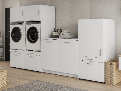 Kast WASHING 2 machines met kast 1 deur 2 lades en onderkast LARGE