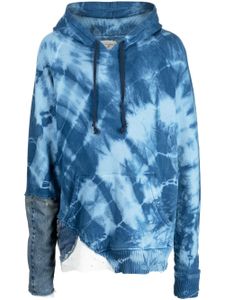 Greg Lauren hoodie en coton à motif tie-dye - Bleu