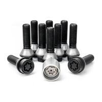 H&R Wielboutenset konisch met beweegbare ring M14x1.25 - Lengte 39mm - Zwart - 10 stuks (bv. BMW) - HRB14253908SET