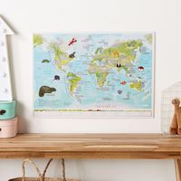 Kinderwereldkaart Scratch the World kids animals, 42 x 60 cm | Maps International - thumbnail