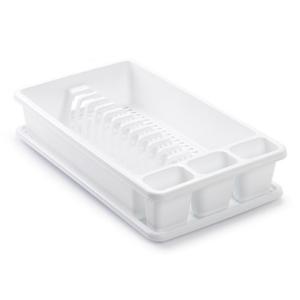 PlasticForte Afdruiprek met lekbak - wit - 45 x 26 cm - afwasrek