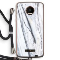Gestreepte marmer: Motorola Moto Z Force Transparant Hoesje met koord