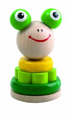 Detoa stapelspel kikker junior 11,5 x 6 cm hout