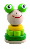 Detoa stapelspel kikker junior 11,5 x 6 cm hout - thumbnail
