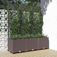 Plantenbak met trellis bruin 120x40x136 cm PP