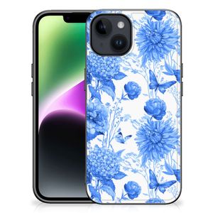 Bloemen Hoesje voor iPhone 15 Flowers Blue