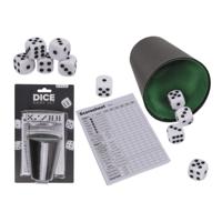 Dobbelspel met beker - inclusief 6x dobbelstenen en scoreblok - spel Dobbelspel met beker - inclusief 6x dobbelstenen en scoreblok - spel