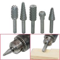 5 STKS/set houtbewerking houtsnijwerk 6mm schacht roterende reliëf slijpen hoofdbestand rasp boor boren