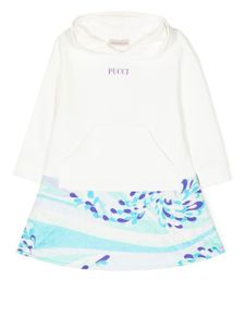 PUCCI Junior robe imprimée à capuche - Blanc