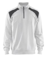 Blåkläder Sweatshirt bicolour met halve rits 33531158 | Wit/Donkergrijs | Maat XXL - 7330509731697