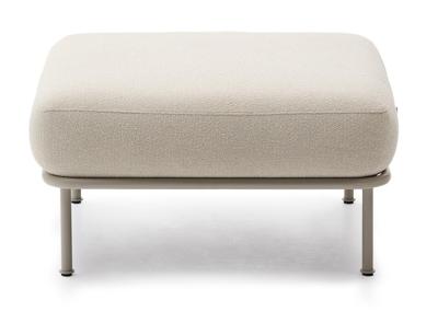 Kave Home Hocker 'Aurum' Chenille, kleur Ecru