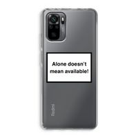 Alone: Xiaomi Redmi Note 10 Pro Transparant Hoesje