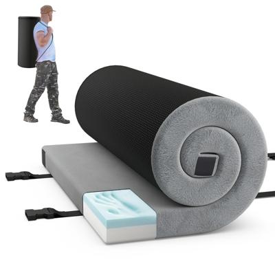 188 x 78 x 6,5 cm Opvouwbaar Kampeermatras Binnen-/Buitenbed Schuimmatras met Hoge Dichtheid Antislipbodem Draagtas Grijs