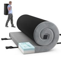 188 x 78 x 6,5 cm Opvouwbaar Kampeermatras Binnen-/Buitenbed Schuimmatras met Hoge Dichtheid Antislipbodem Draagtas Grijs