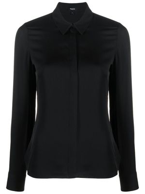Theory chemise en soie à boutonnière dissimulée - Noir